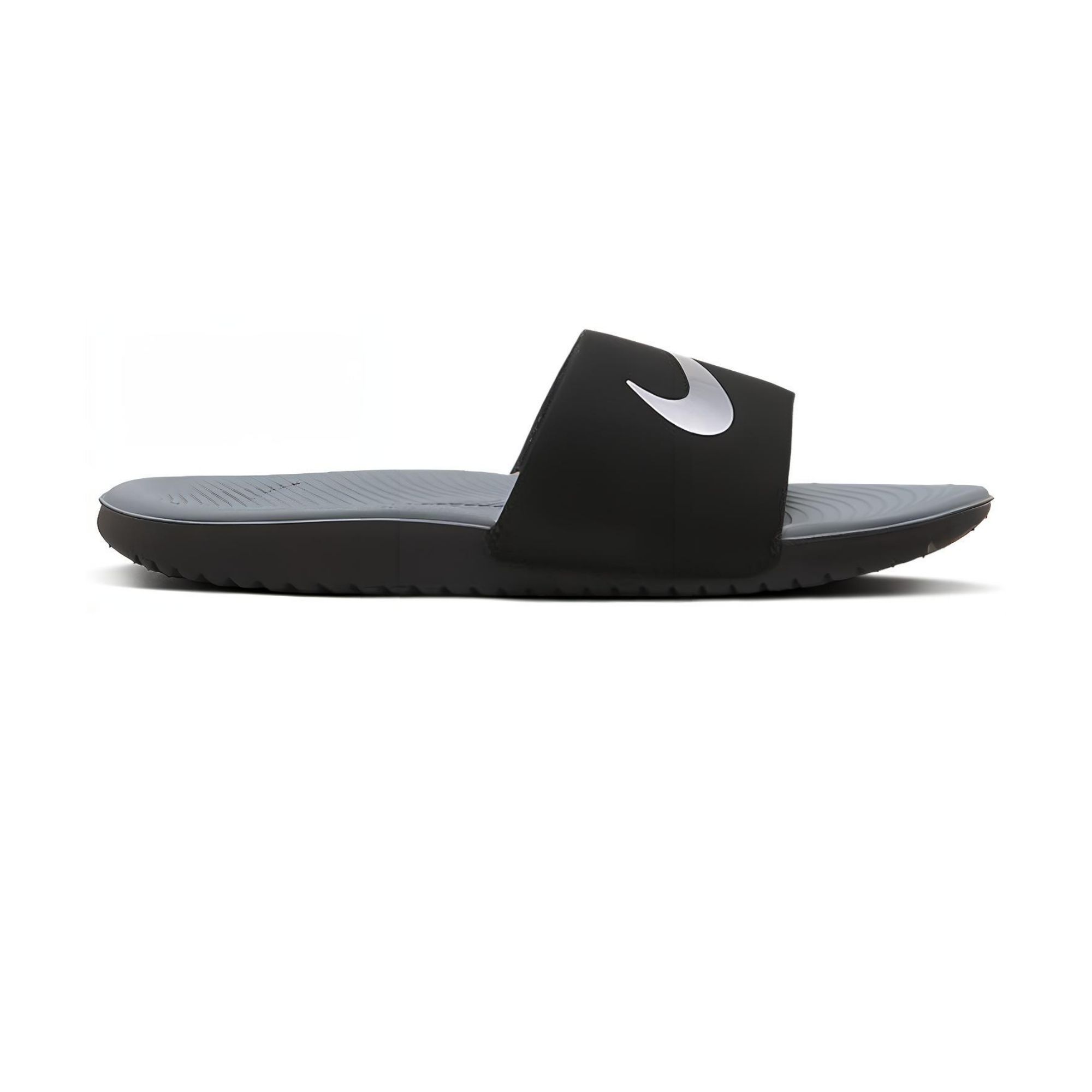 Nike Kawa Slide Black Metallic Silver GS/PS