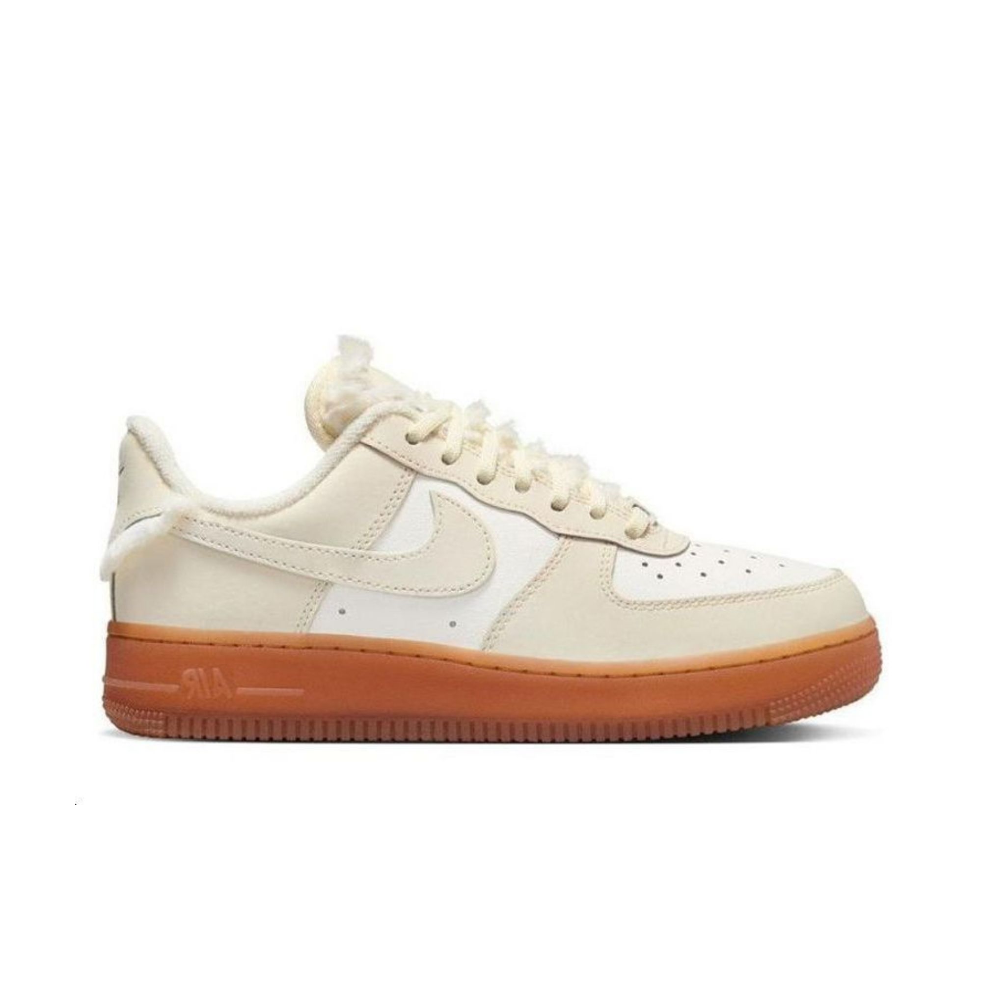 Nike Air Force 1 Sail Gum Faux Fur Women's