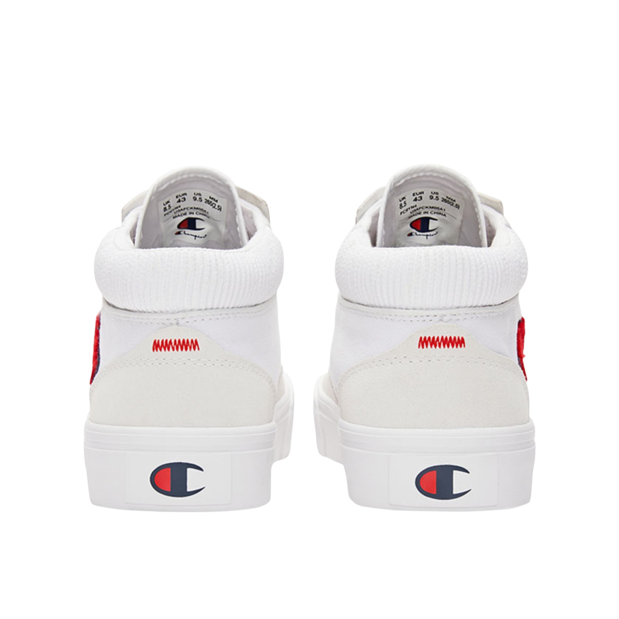 Champion Campus Skateboard Shoes Men High-Top Champion White/Champion Red