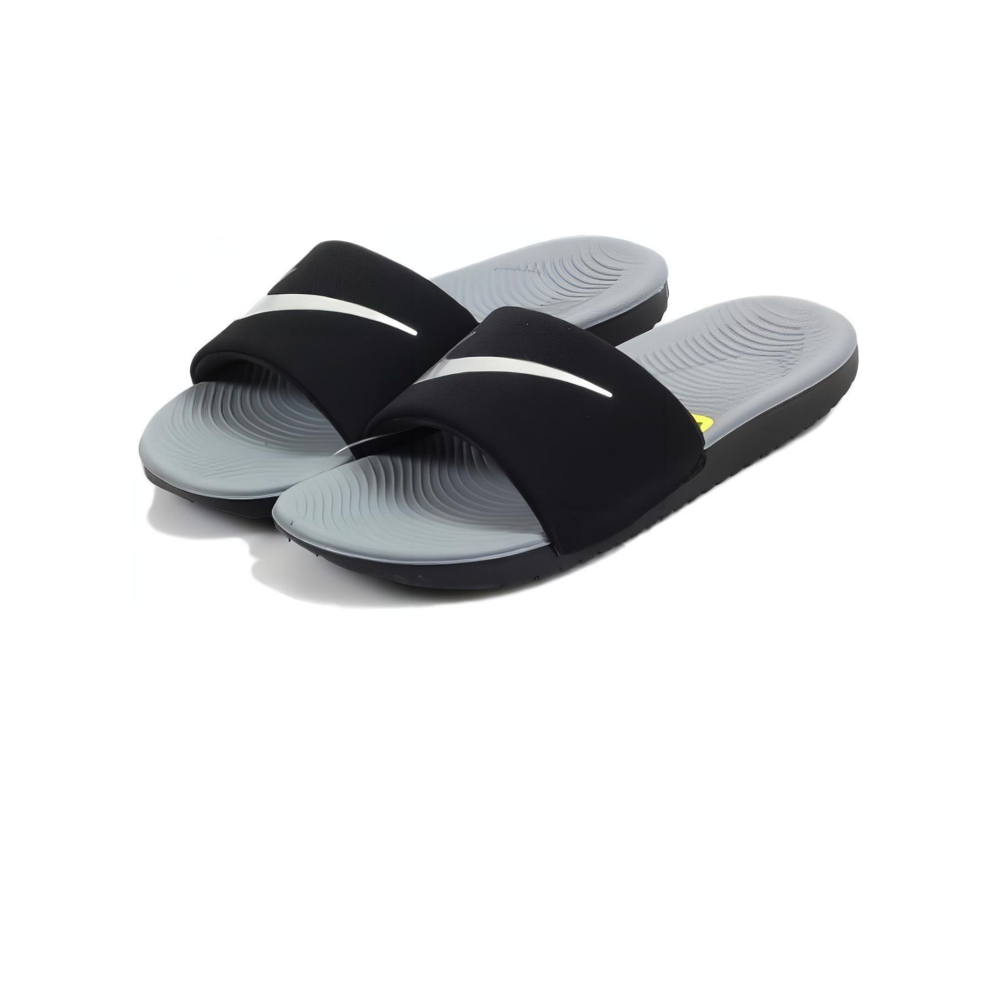 Nike Kawa Slide Black Metallic Silver GS/PS