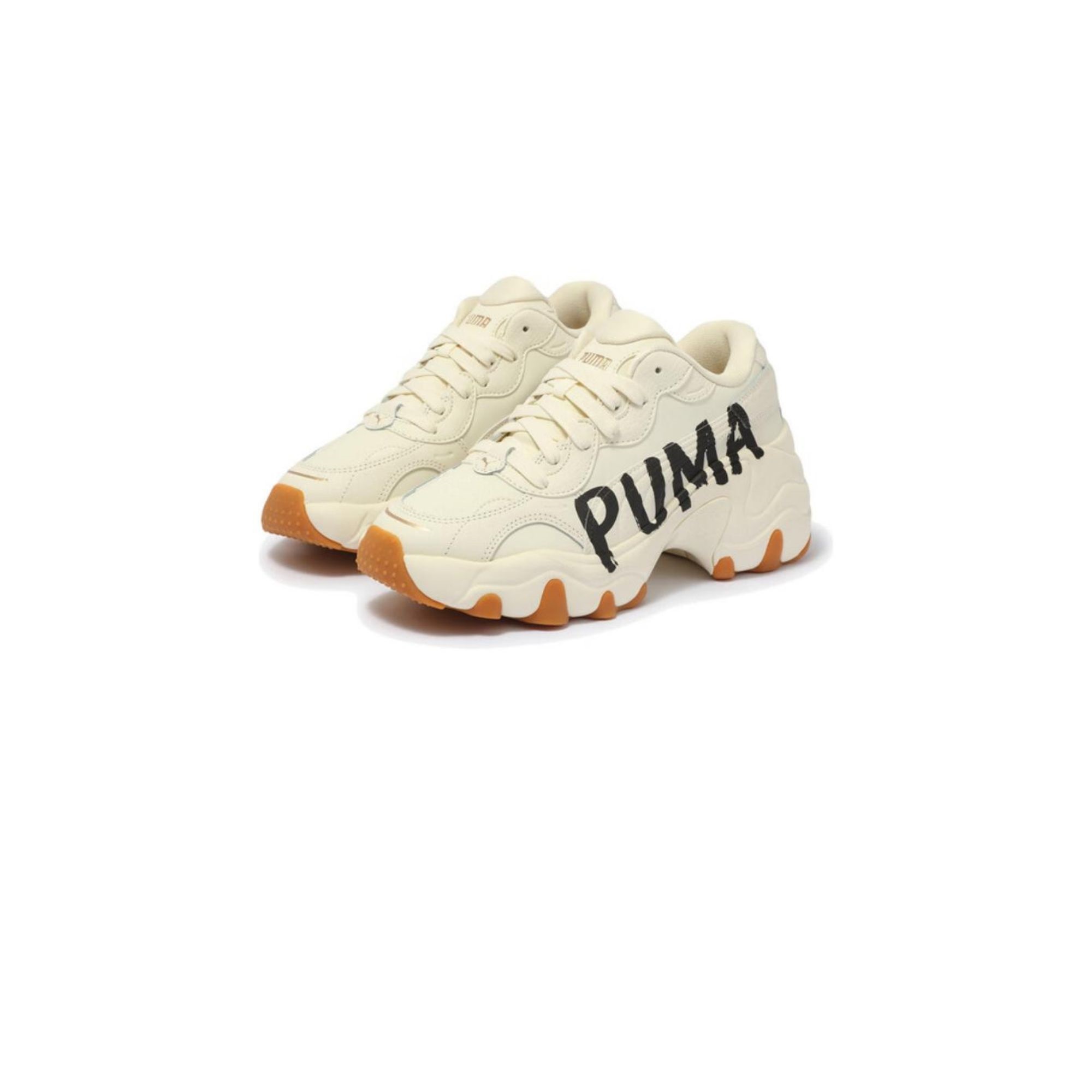 PUMA Pulsar Wedge Chunky Sneakers Women's Low-Top Beige/Black