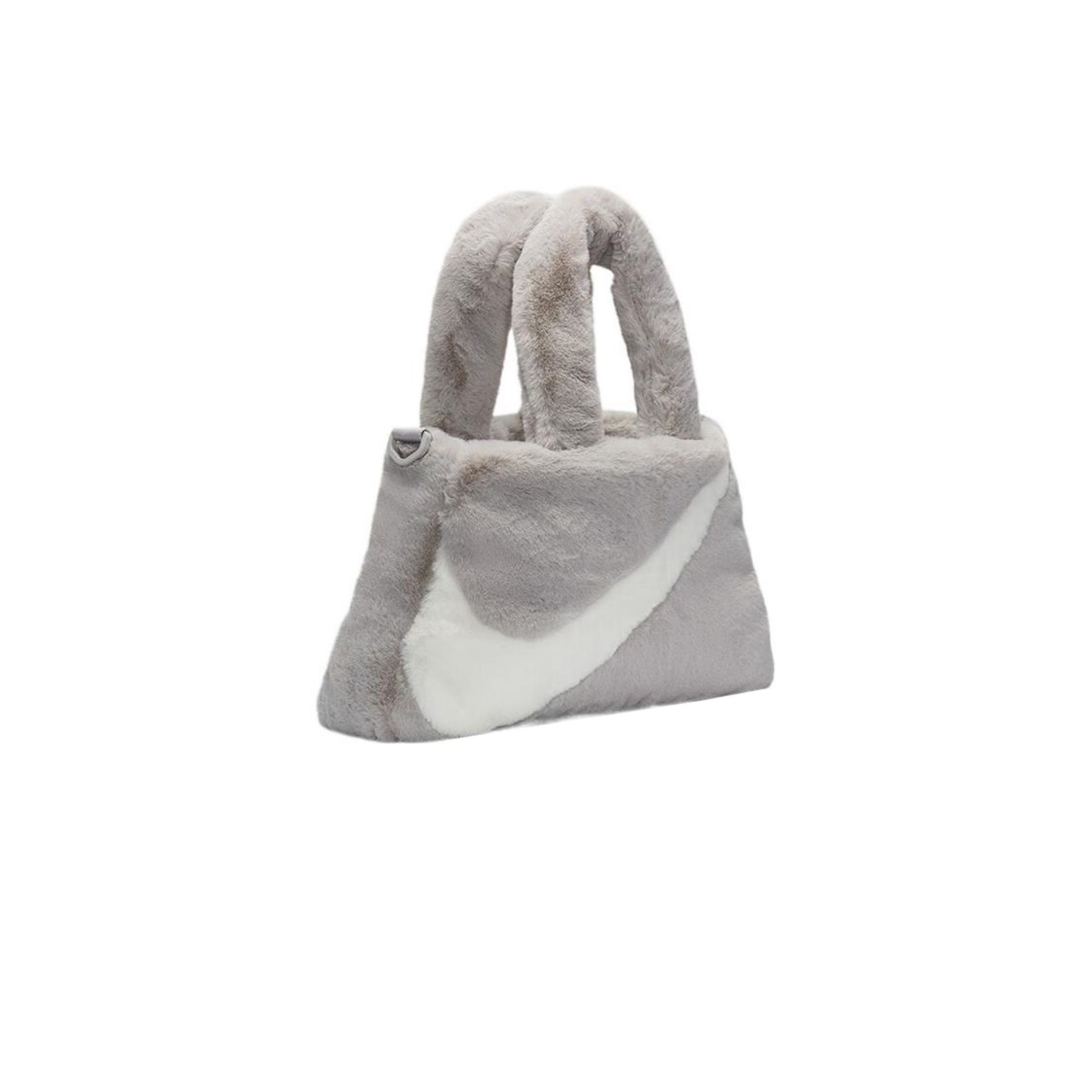 Nike Sportswear Faux Fur Tote Grey White Light Iron Ore