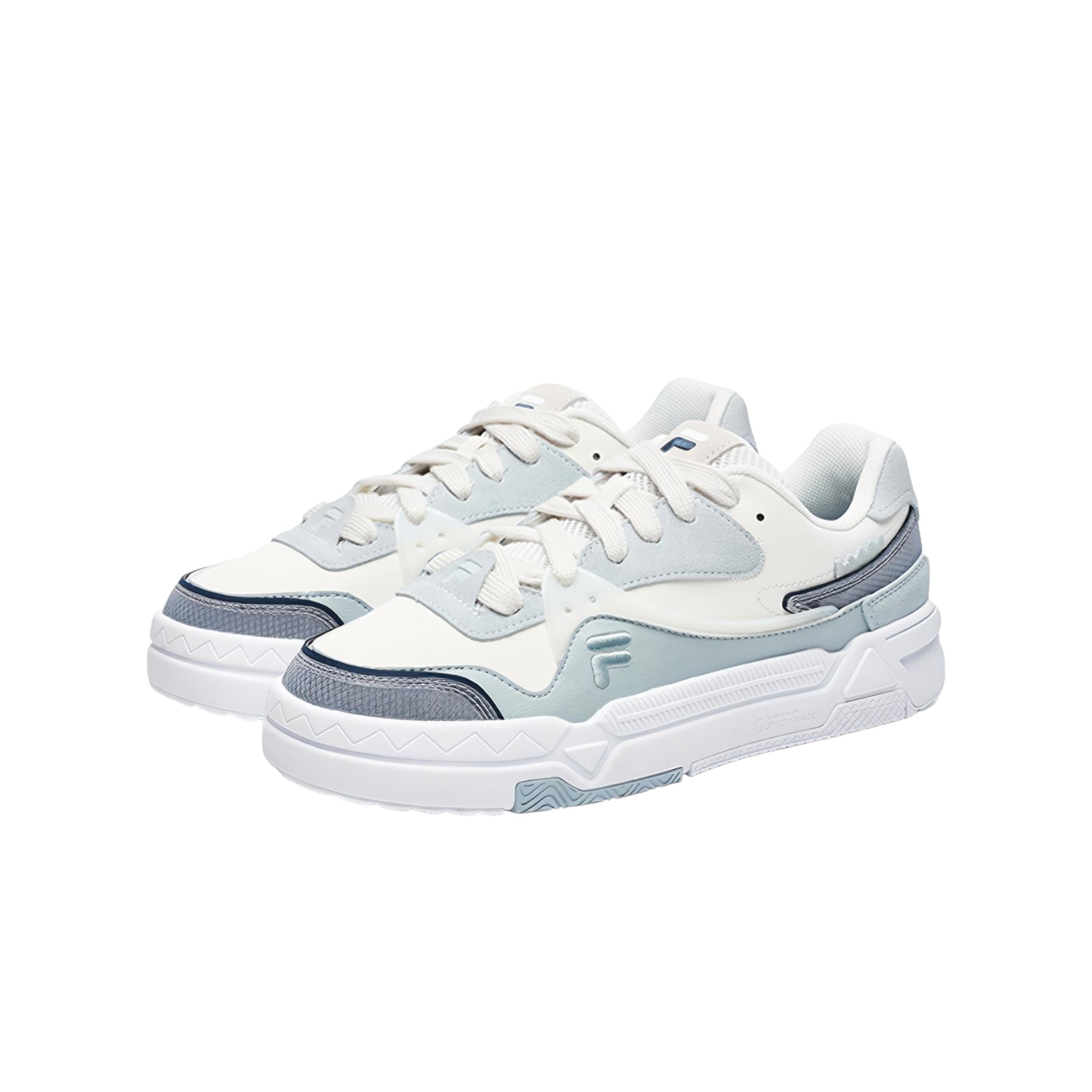 FILA FUSION BANK Skateboard Shoes Men Low-Top Fragrant Snow White/Pearl Blue