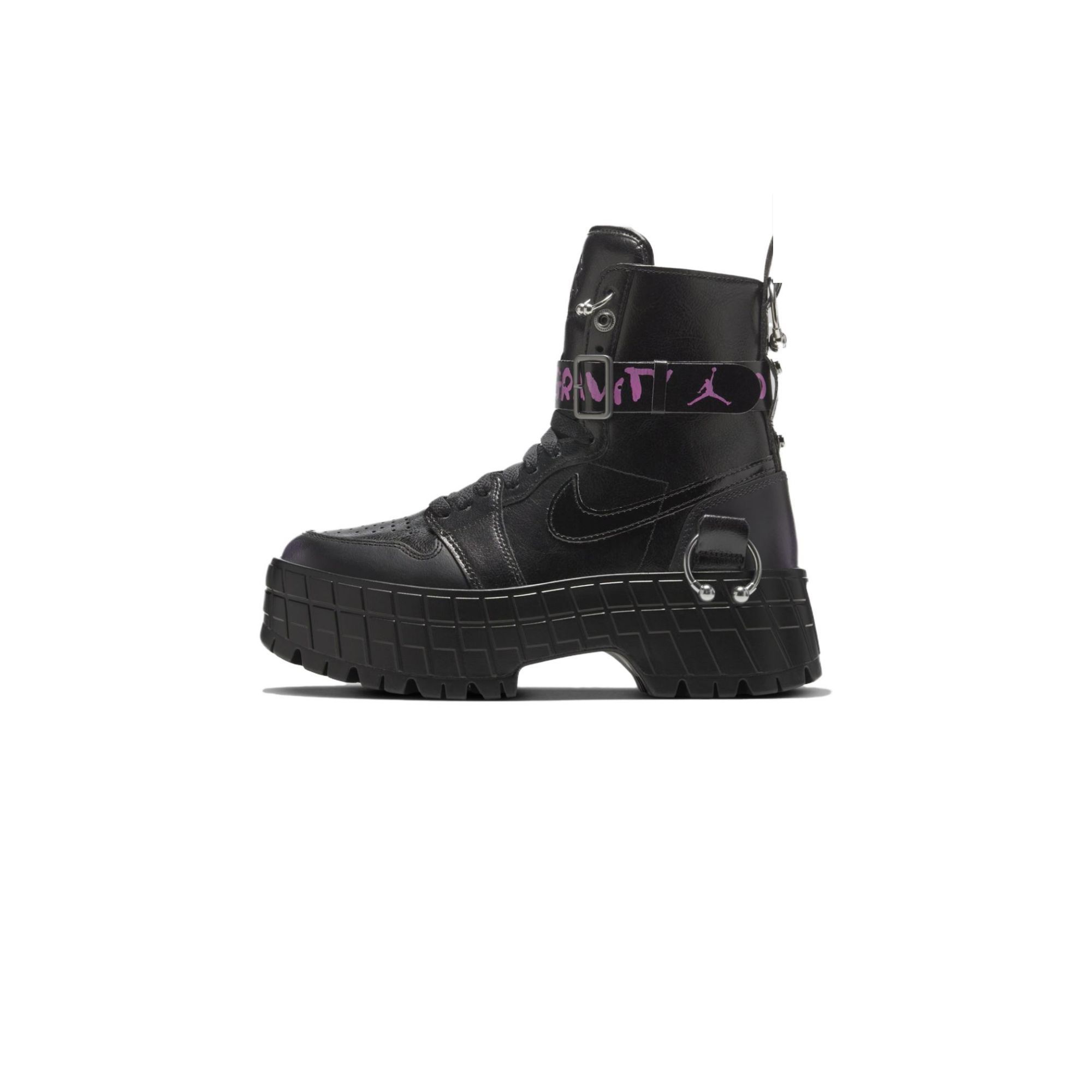 Air Jordan 1 Ankle Boots Women's Black/Purple