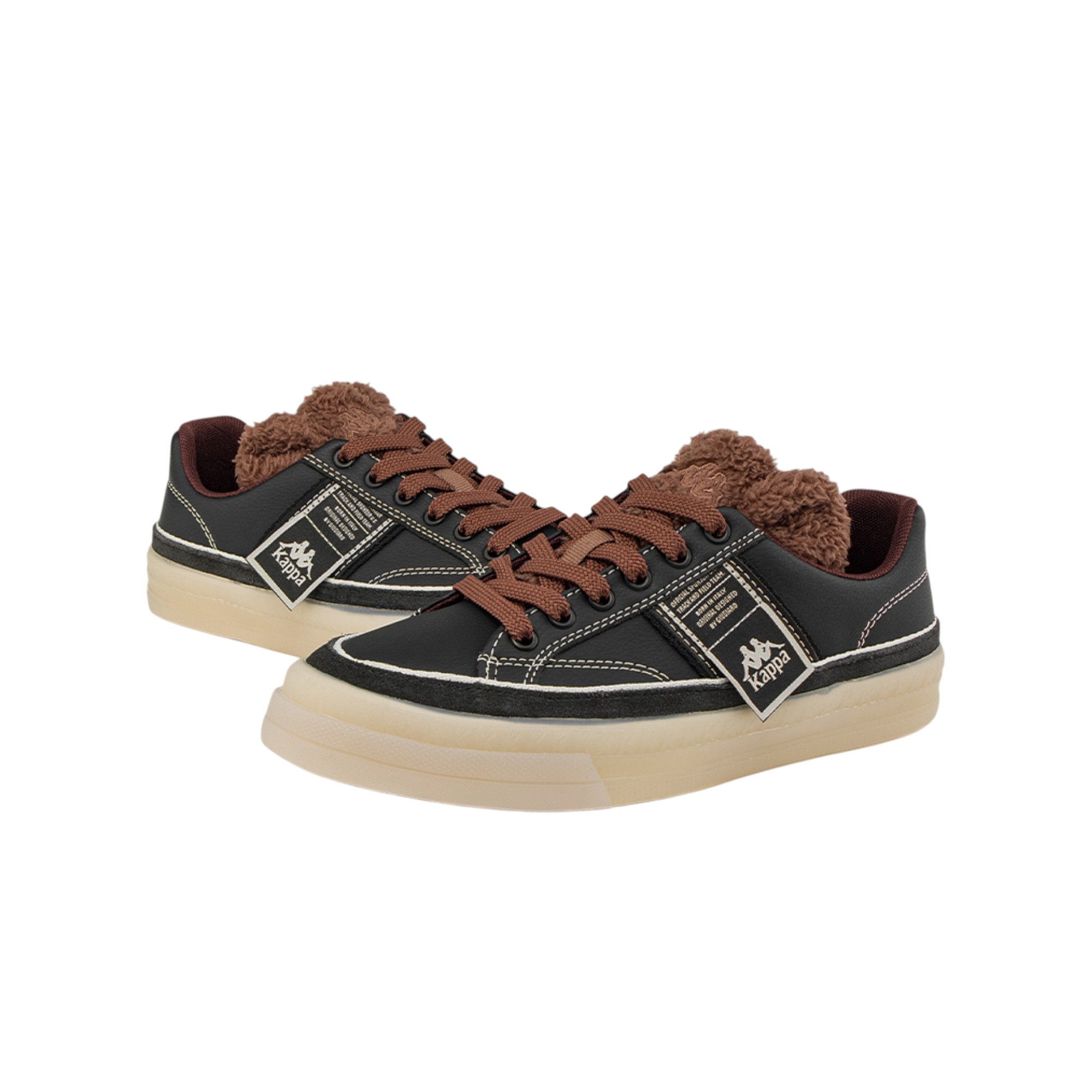 Kappa Skateboard Shoes Women's Low-Top Black/Wild Horse Brown