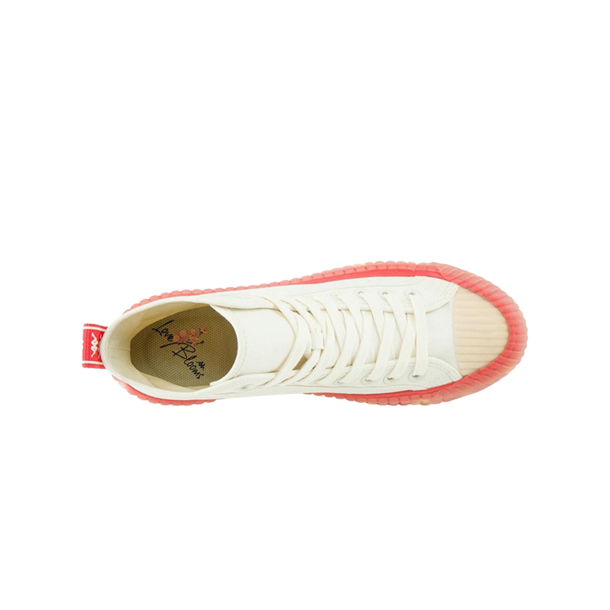 Kappa Canvas Shoes Unisex High-Top Heron Feather White/Chestnut Red