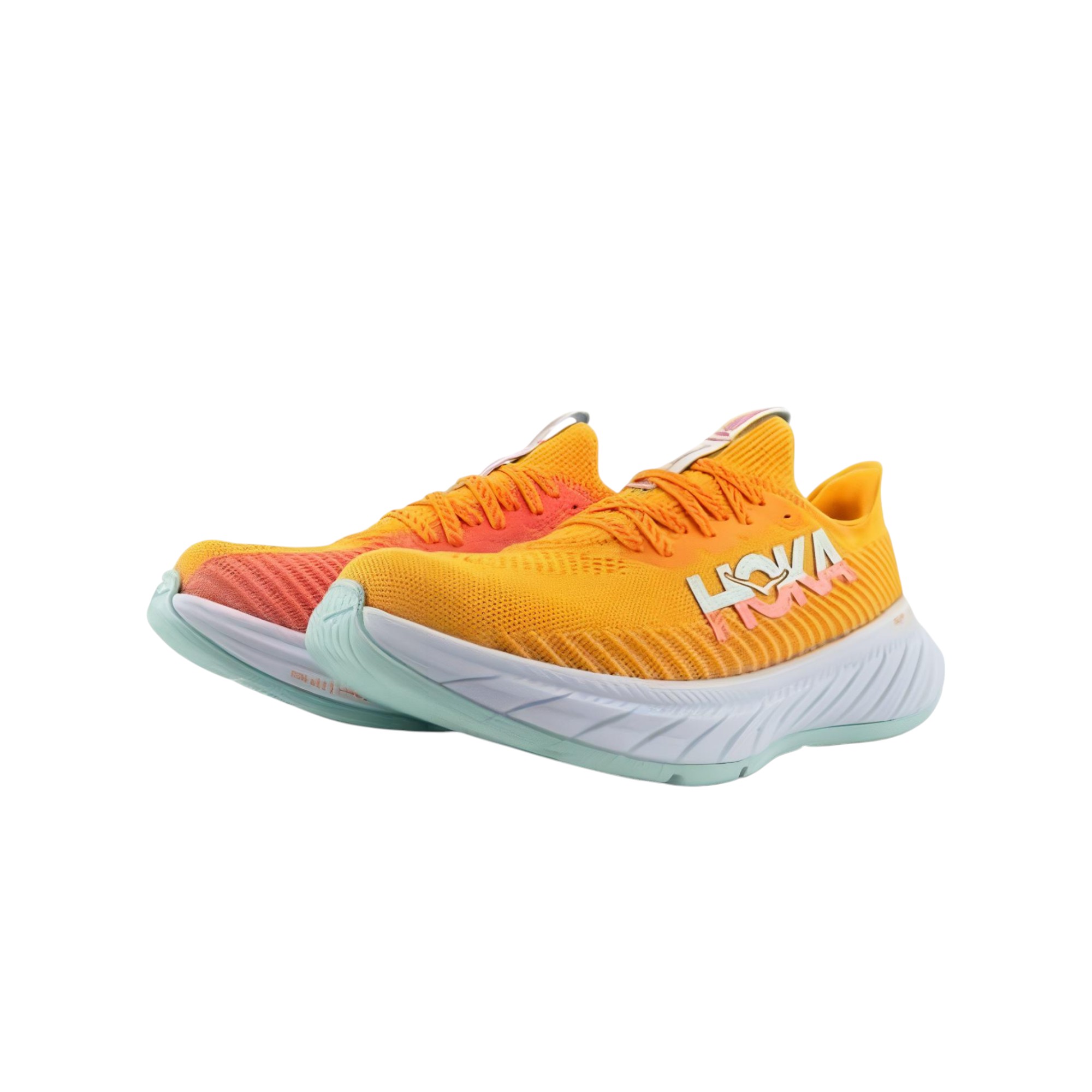 HOKA ONE ONE Carbon X3 Running Shoes Women's Low-Top Laser Yellow/Tea Rose Orange