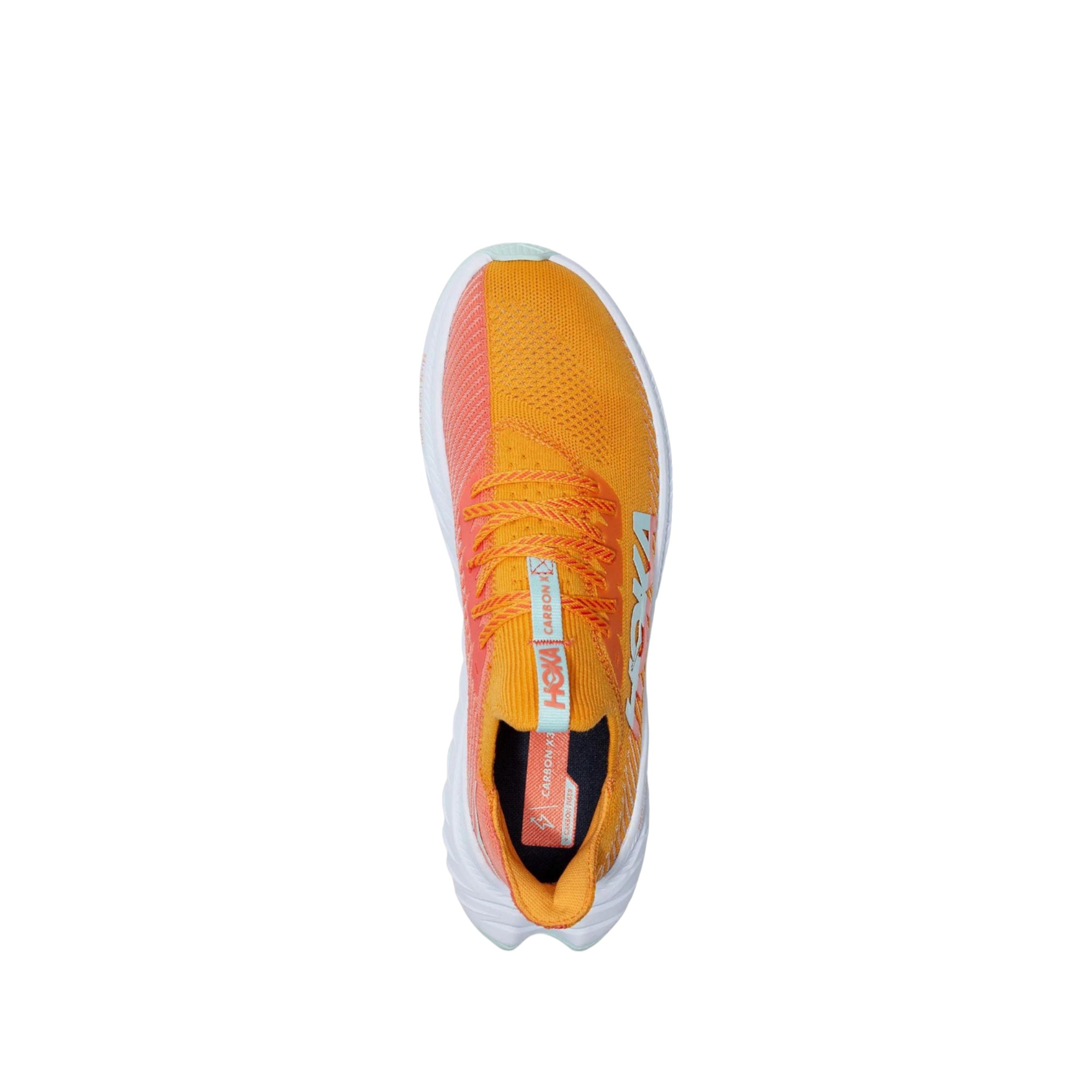 HOKA ONE ONE Carbon X3 Running Shoes Women's Low-Top Laser Yellow/Tea Rose Orange