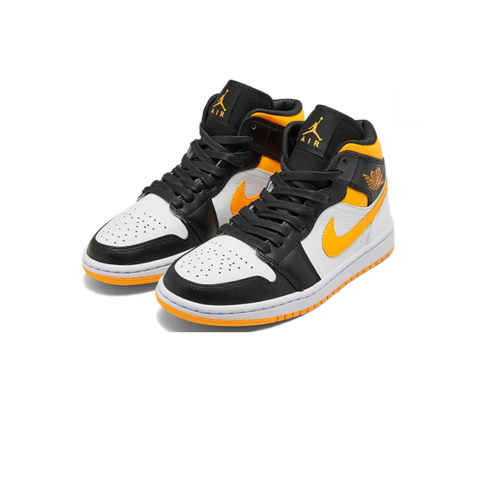 Jordan 1 Mid Laser Orange Black Women's