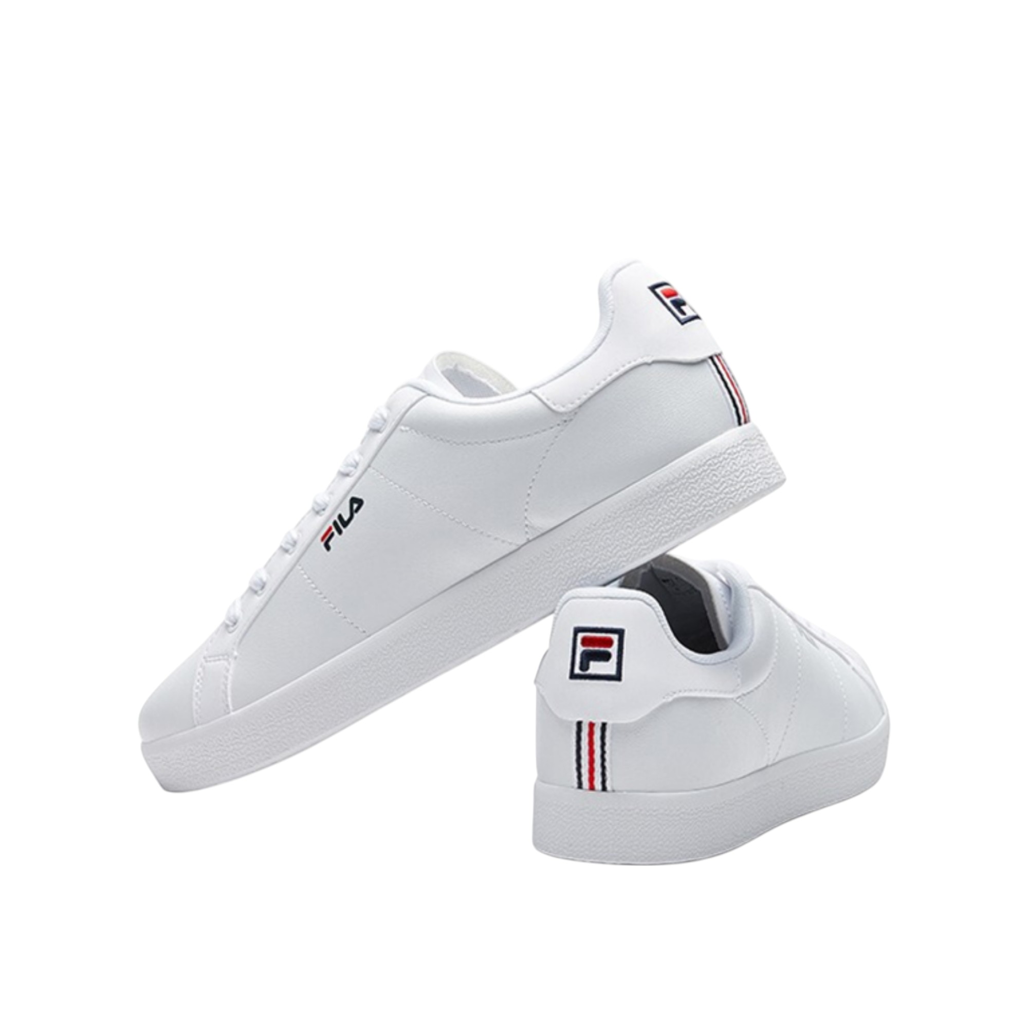 FILA FUSION Triple White Skateboard Shoes Men Low-Top Group White