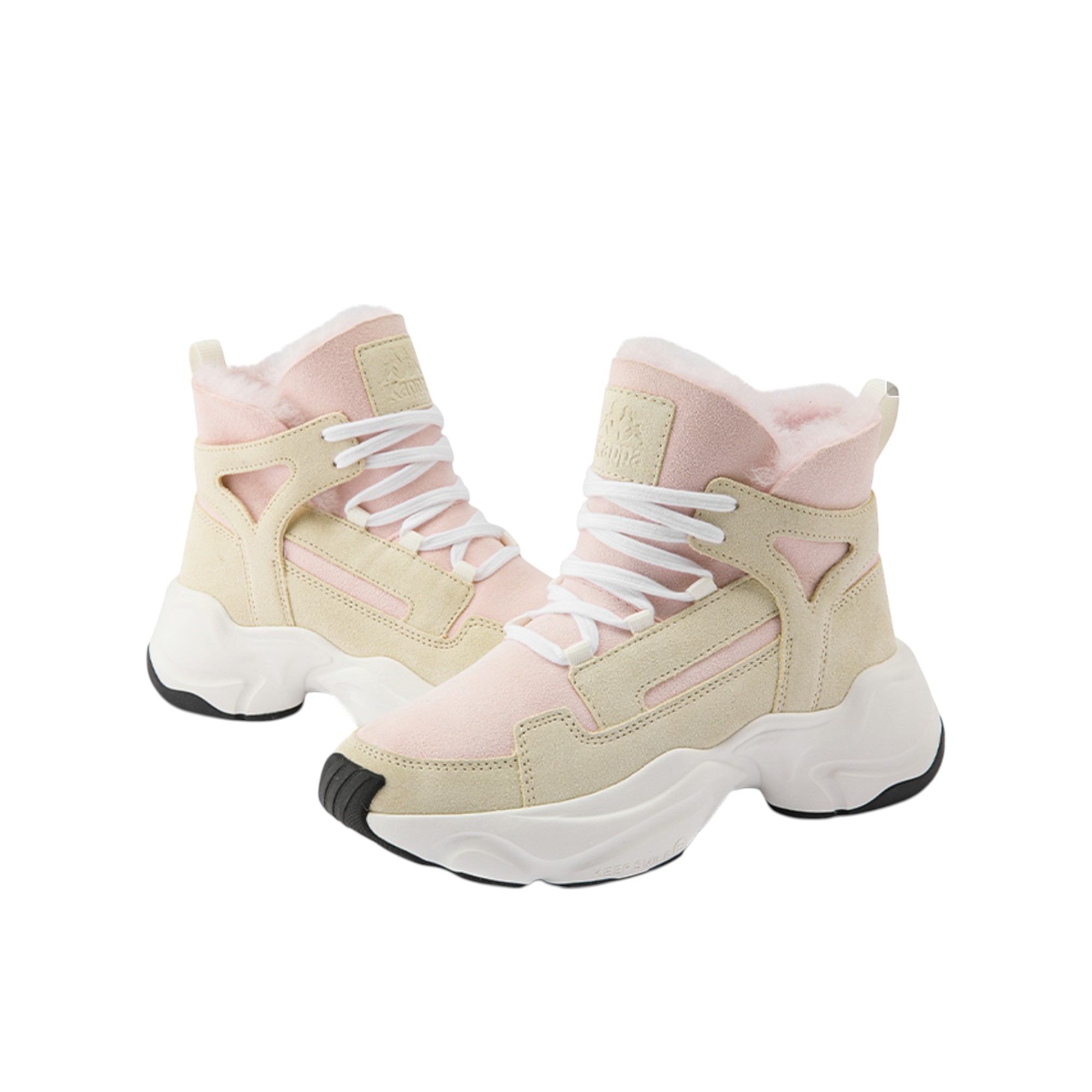 Kappa Casual Shoes Women's High-Top Pearl Pink