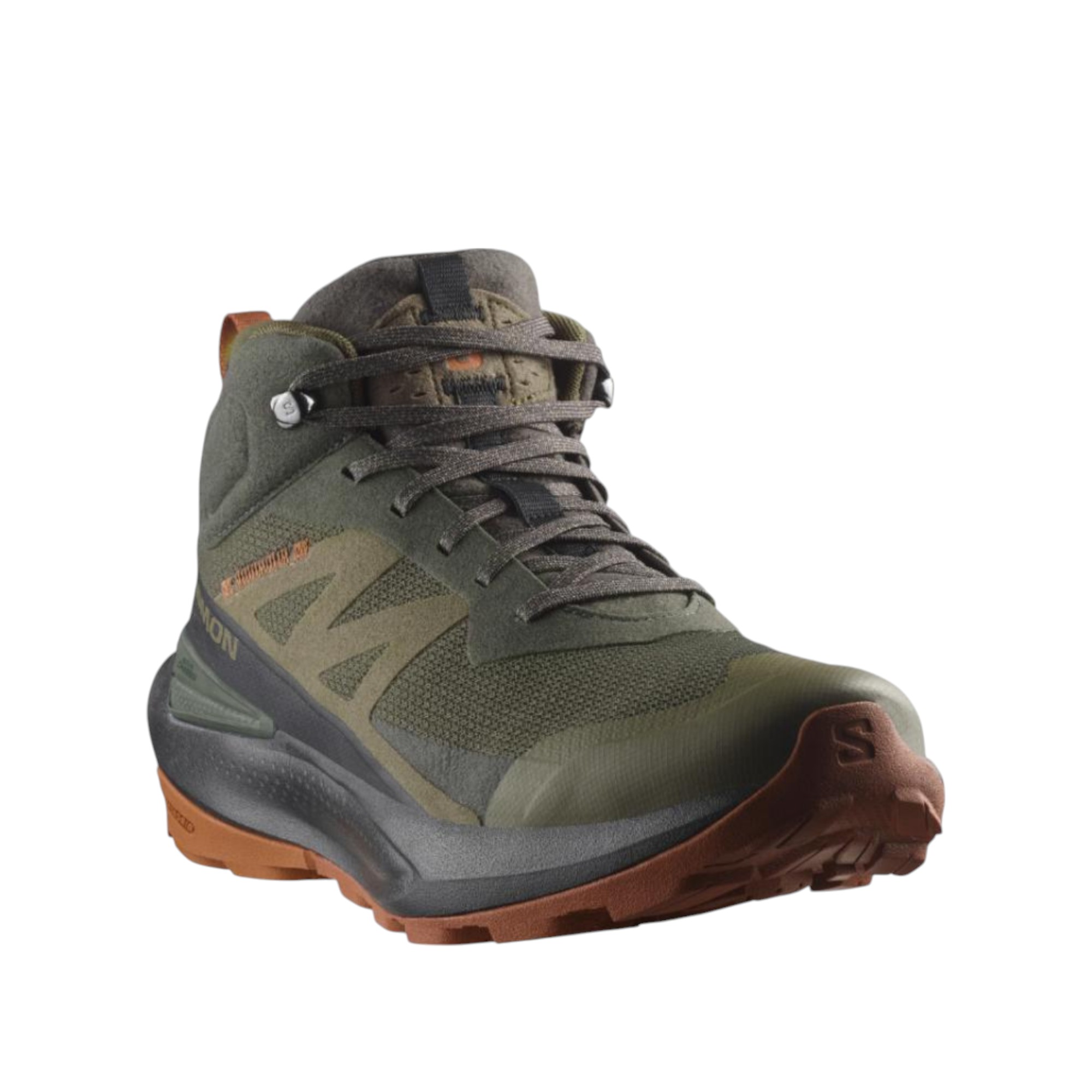 SALOMON Elixir Hiking / Trekking Shoes Men Mid-Top Olive Green