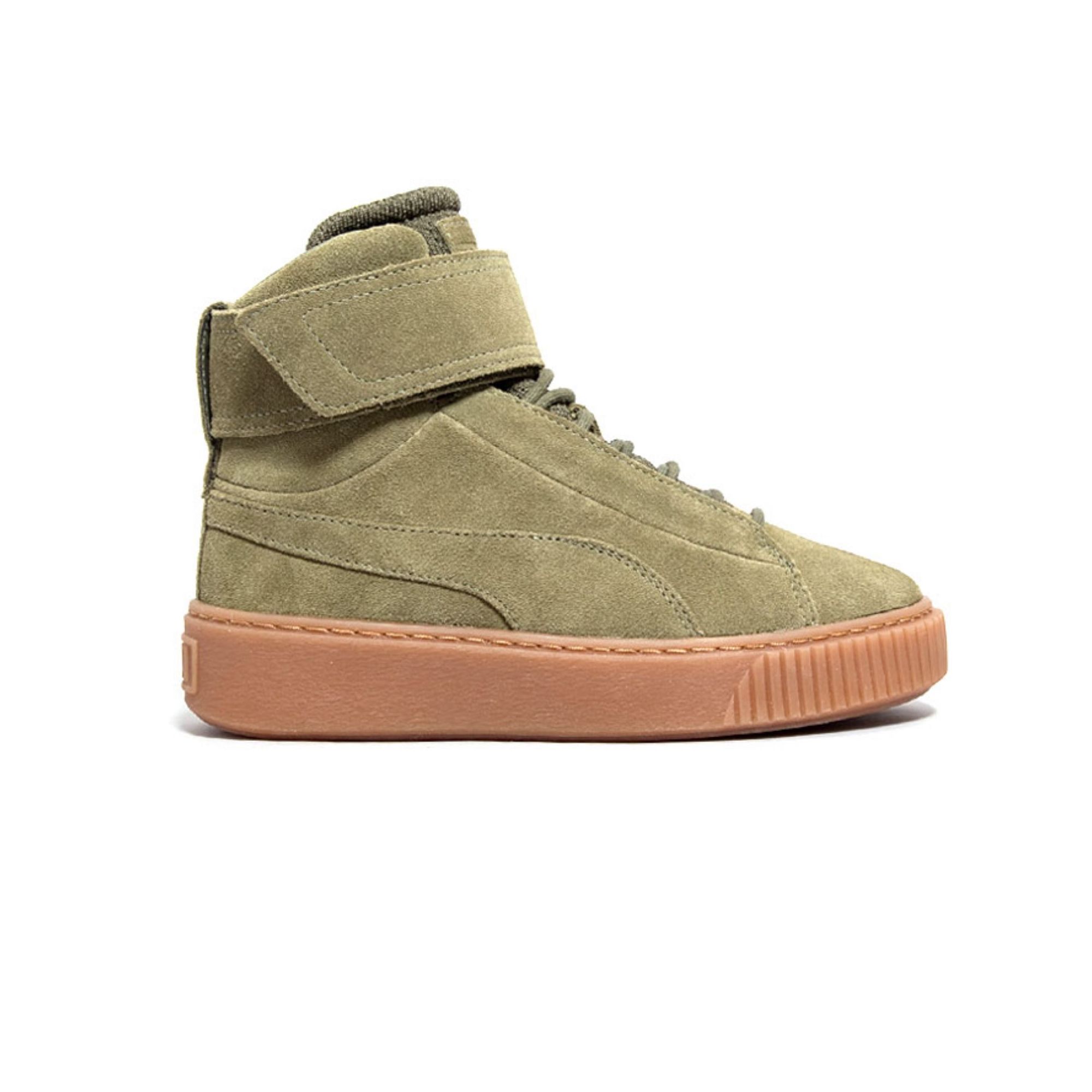 PUMA Platform Skateboard Shoes Women's High-Top Green