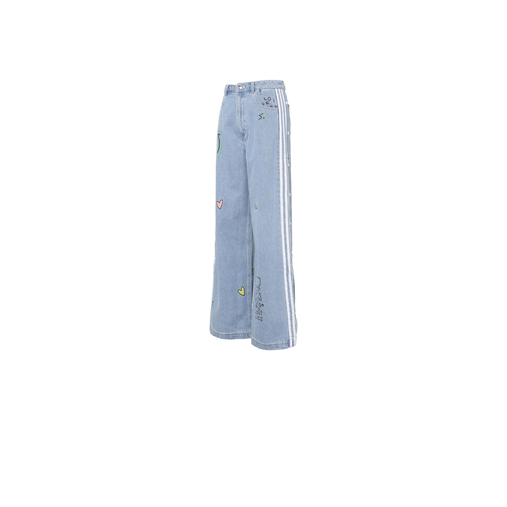 adidas originals Women's Fiorucci Denim Track Pants Blue