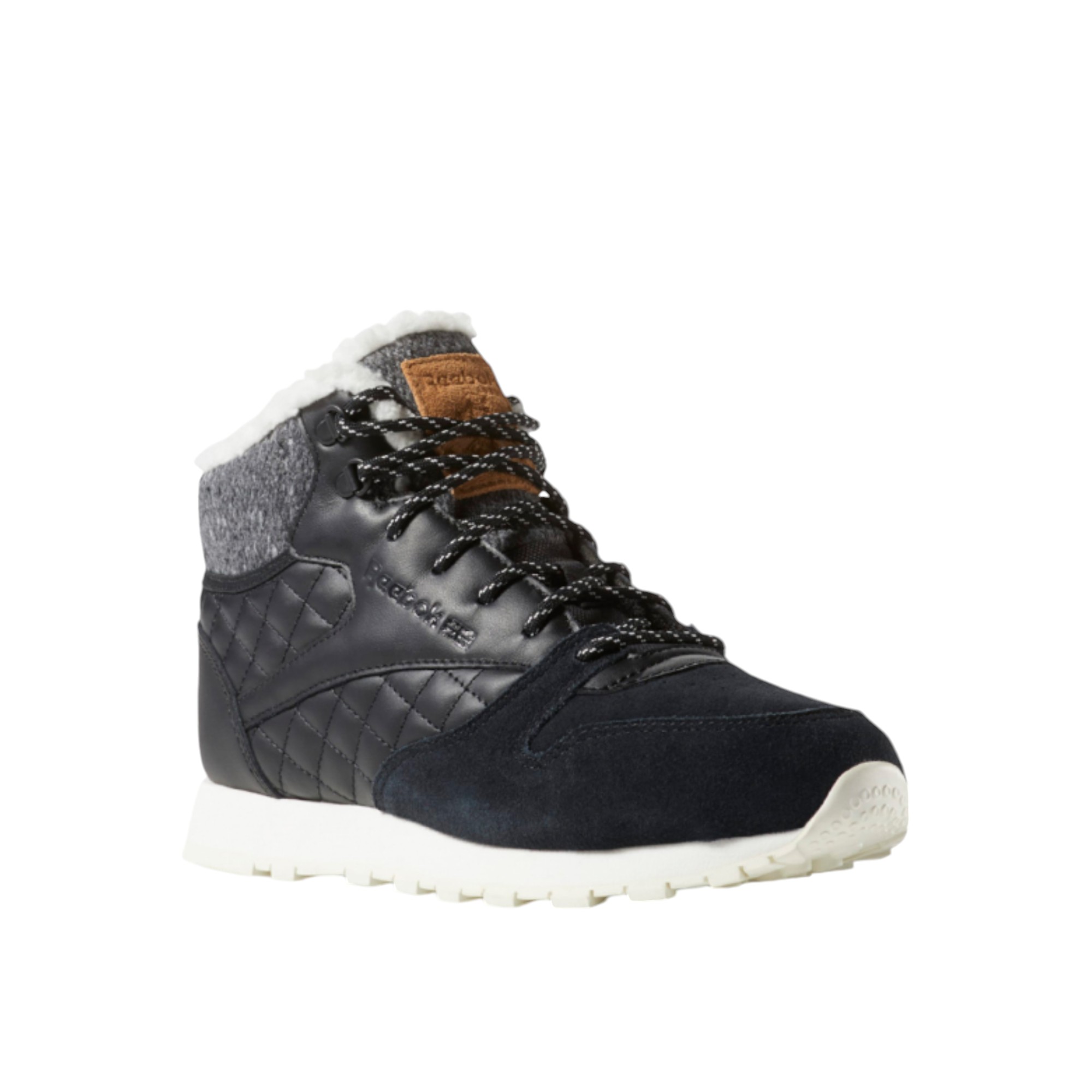 Reebok Classic Leather Running Shoes Women's High-Top Graphite Black