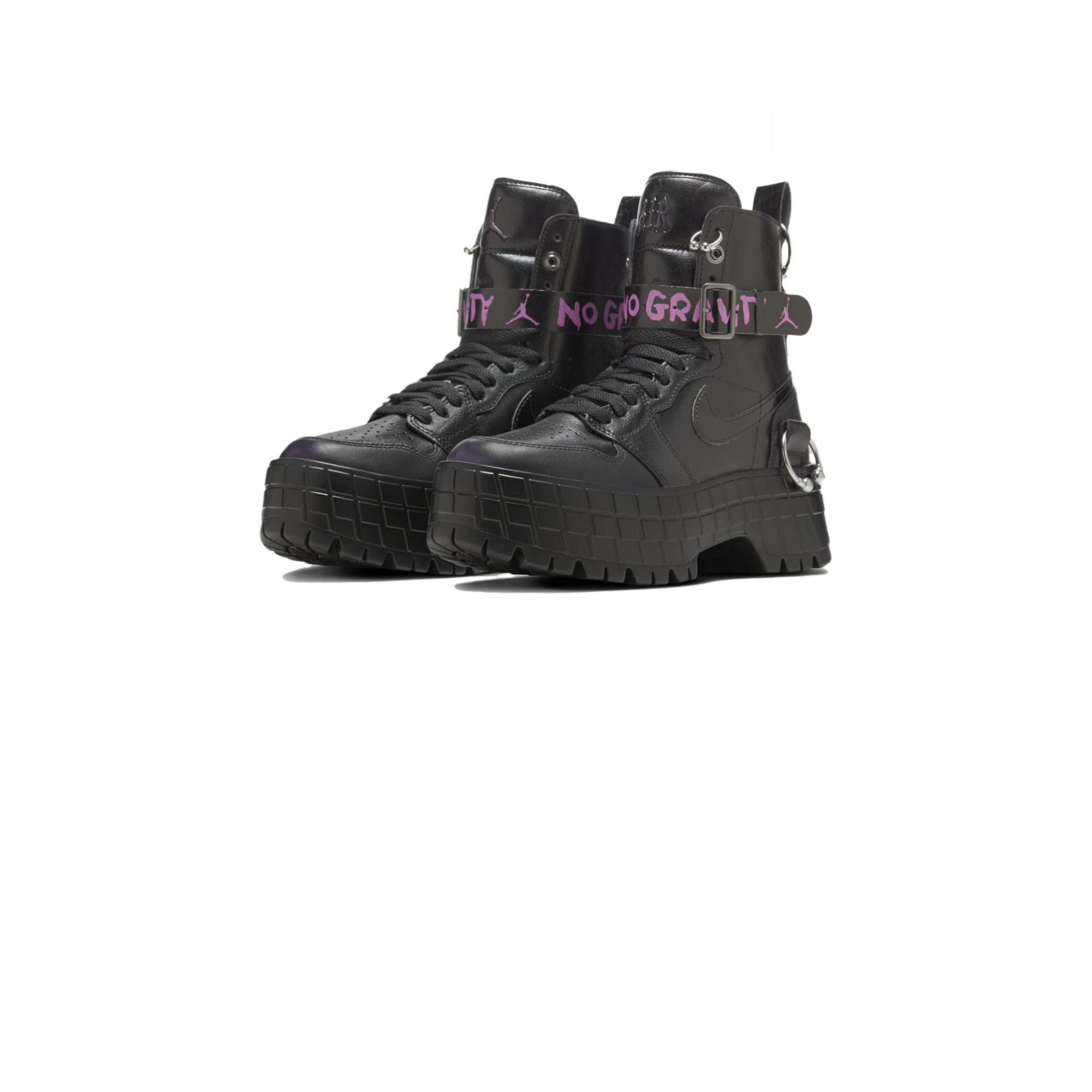 Air Jordan 1 Ankle Boots Women's Black/Purple