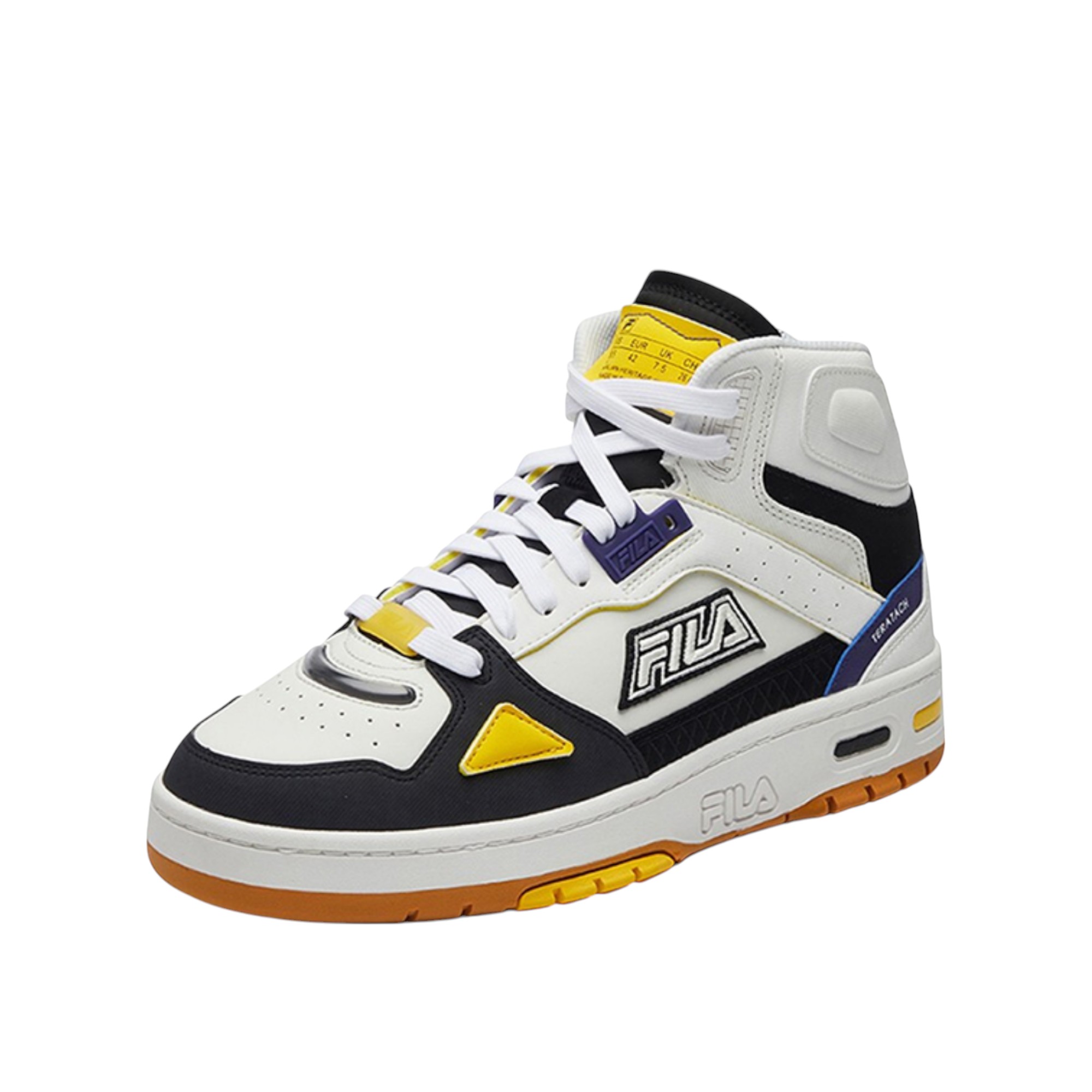 FILA FUSION Teratach Vintage Basketball Shoes Men Mid-Top White Medium White/Black