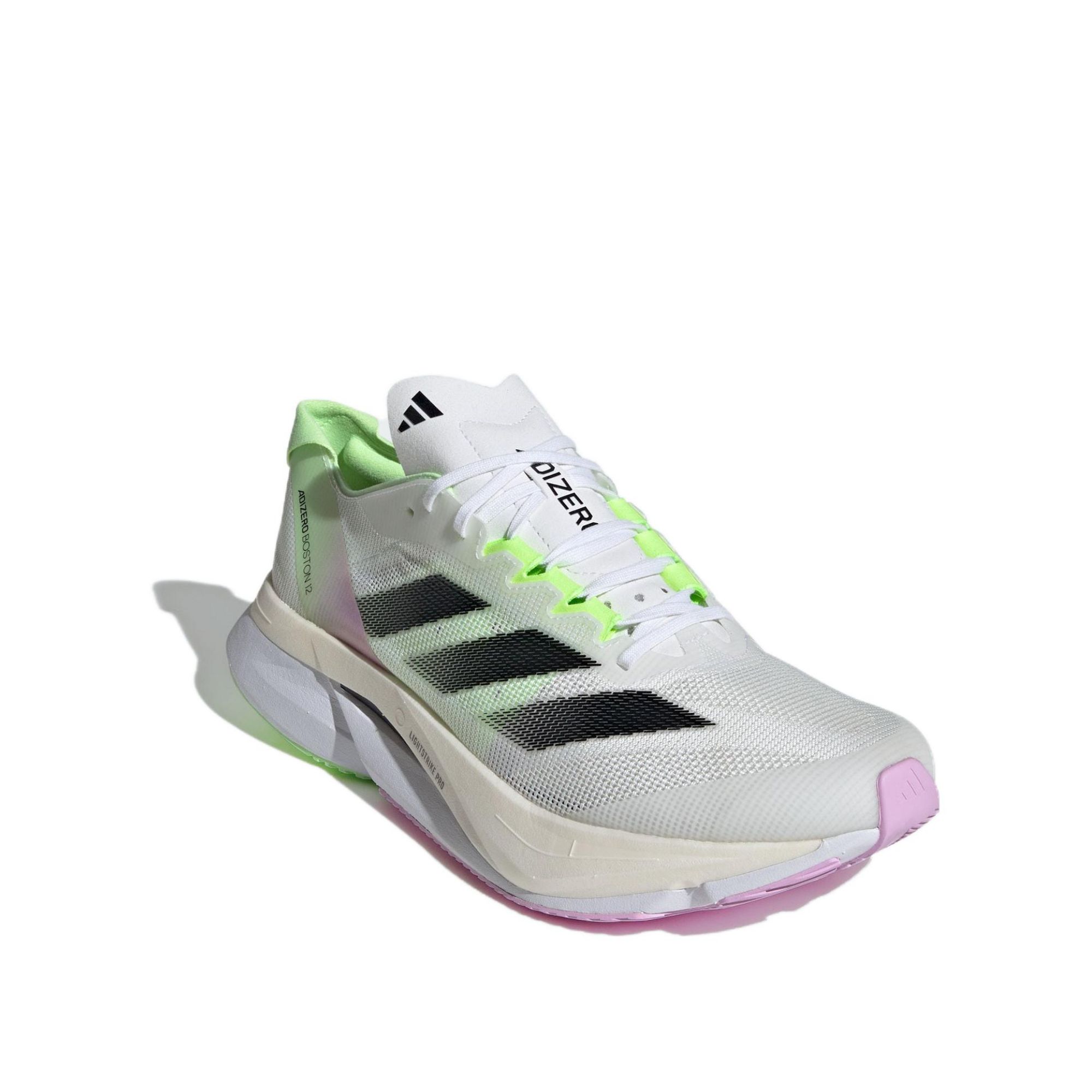 Adidas Adizero Boston 12 Cloud White Core Black Green Spark