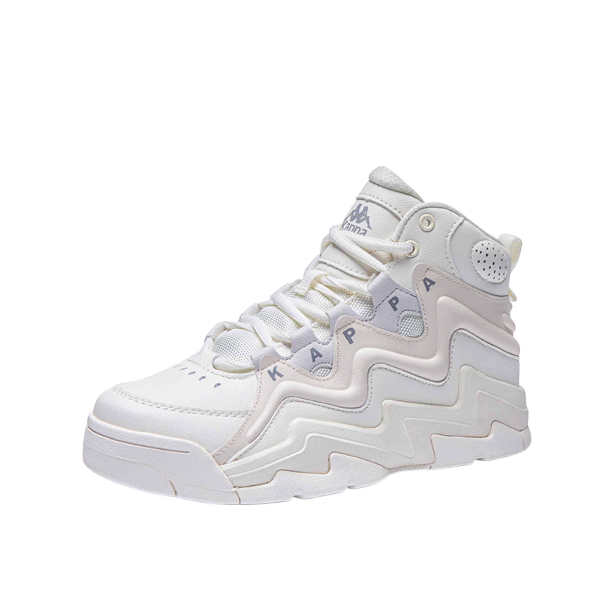 Kappa Vintage Basketball Shoes Unisex High-Top Winter White/Heron Feather White