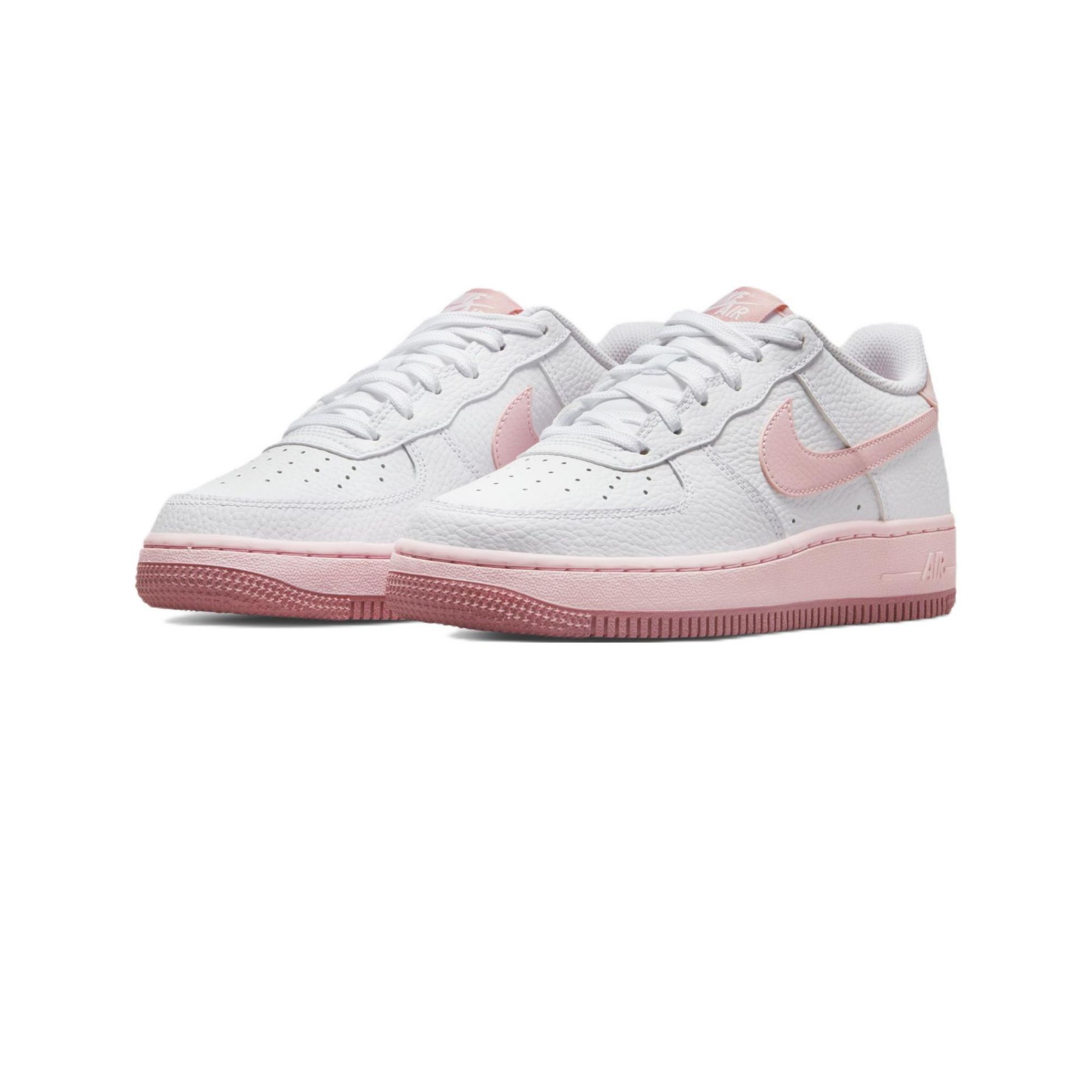 Nike Kids Air Force 1 'White/Pink Foam' Sneakers