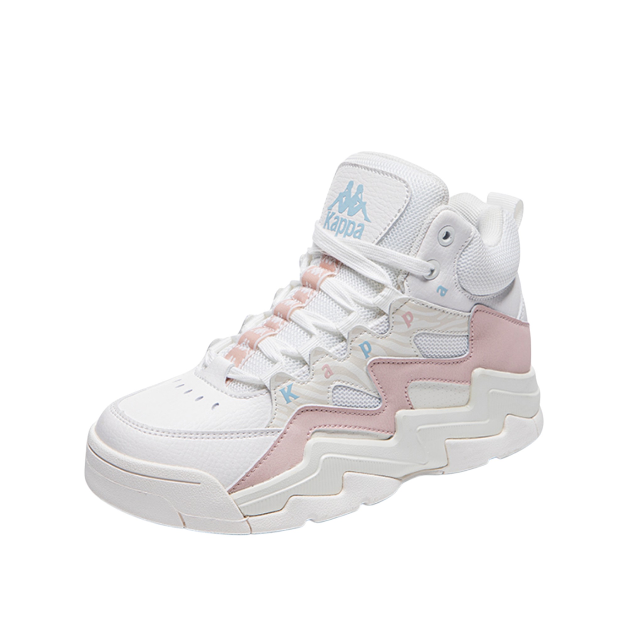 Kappa Skateboard Shoes Women's Mid-Top Pink/White