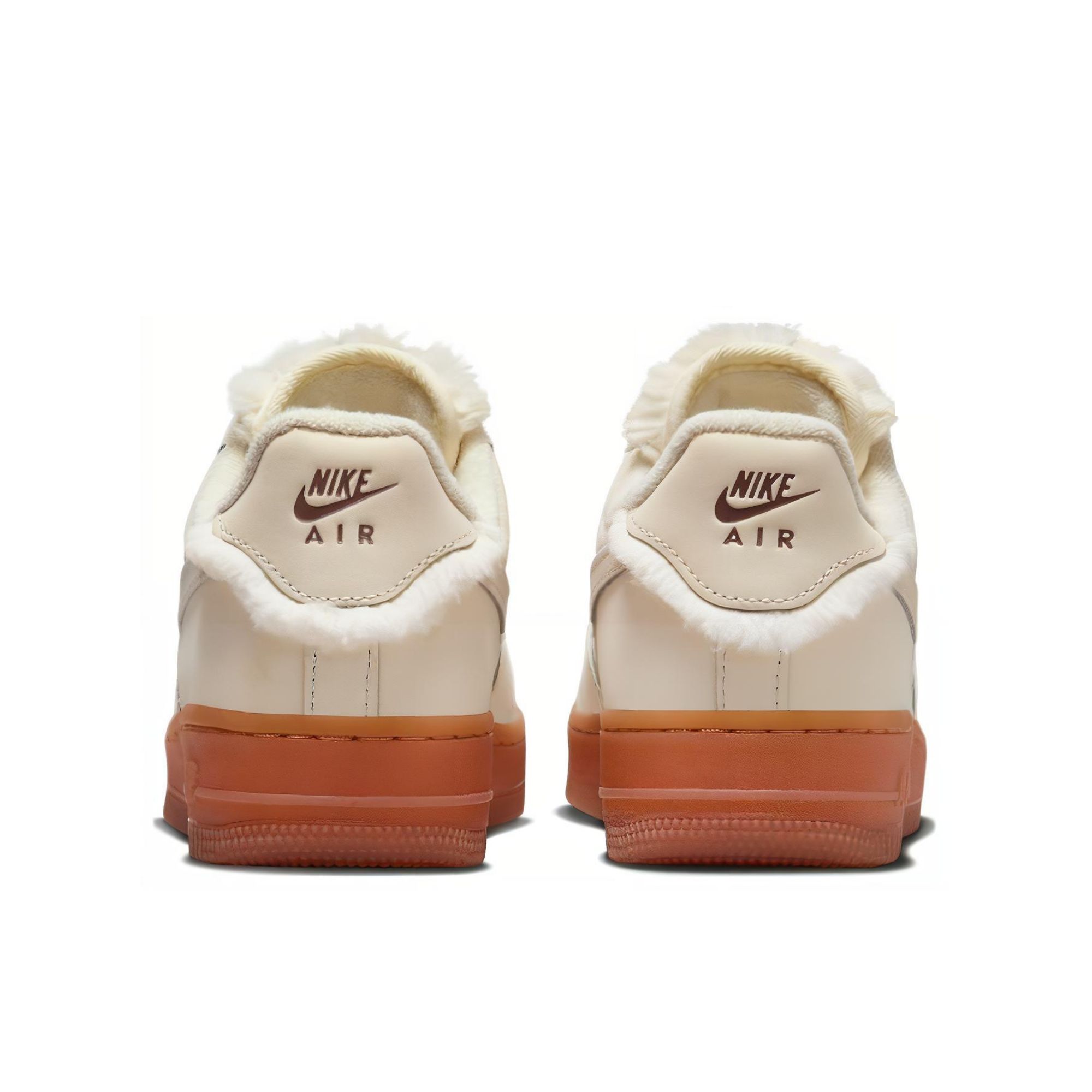 Nike Air Force 1 Sail Gum Faux Fur Women's