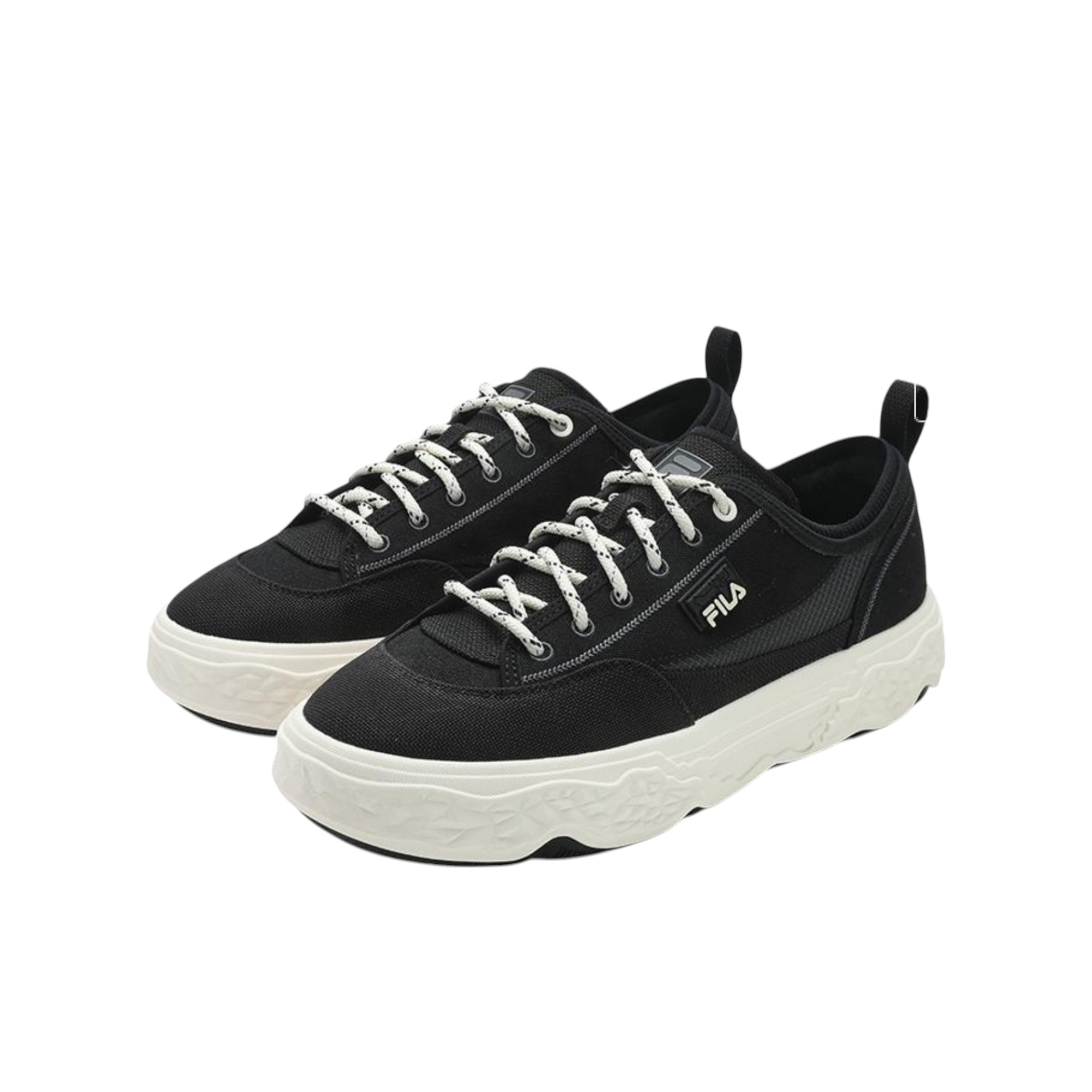 FILA ROCK Canvas Shoes Men Low-Top Black